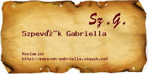 Szpevák Gabriella névjegykártya